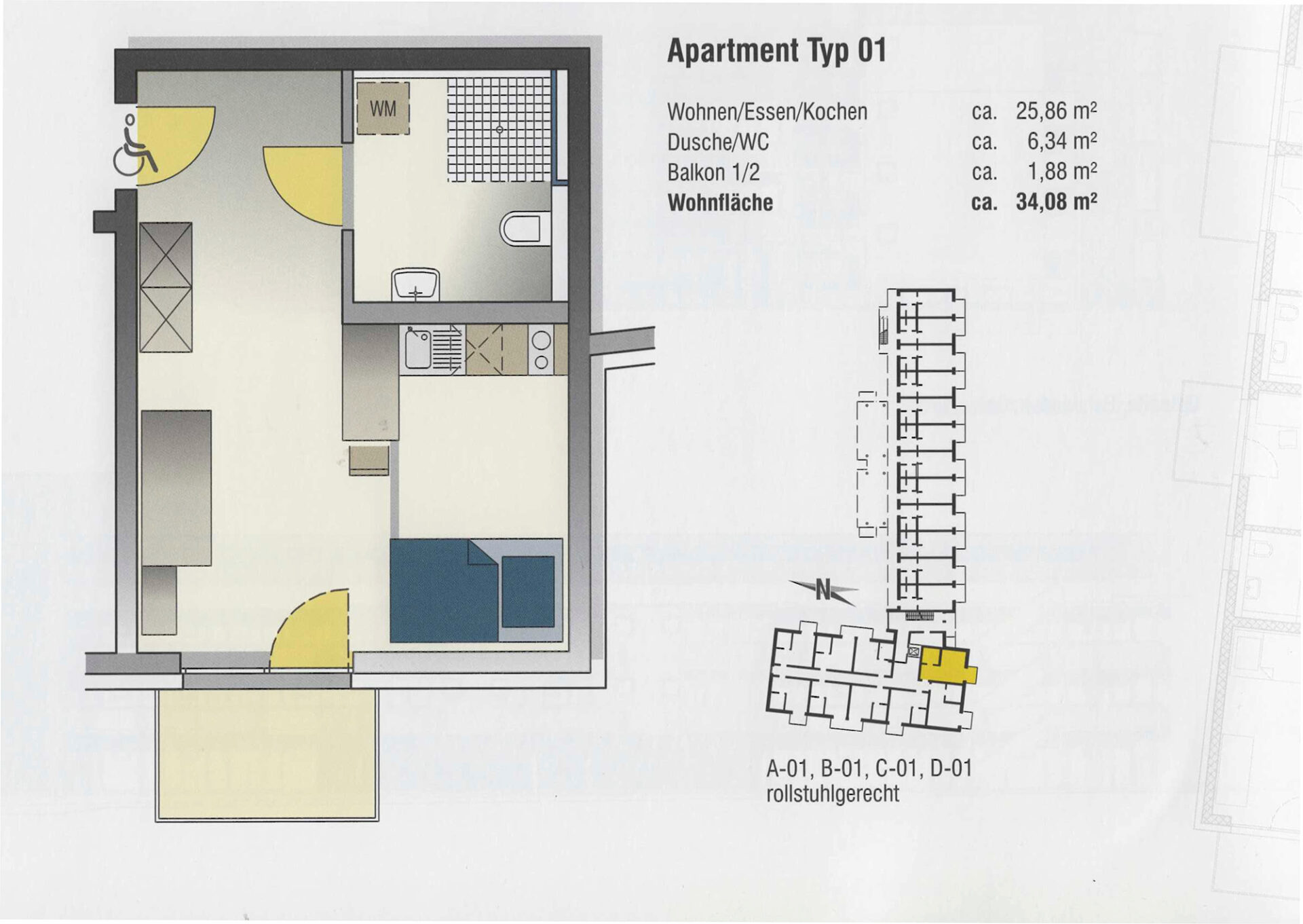 Top-Anlageobjekt: Schickes Studenten-Apartment im 1.OG mit Balkon und Einbauküche!