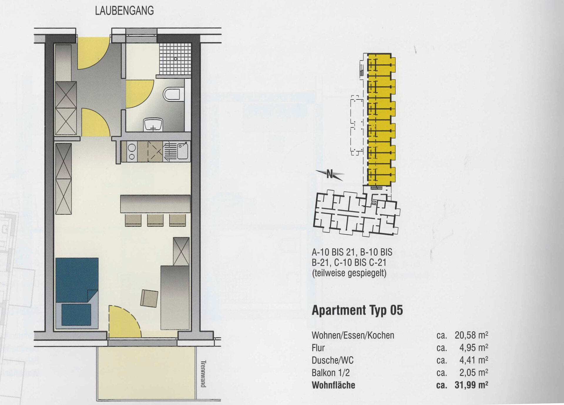 Top-Anlageobjekt: Schickes Studenten-Apartment im EG mit Terrasse und Einbauküche!