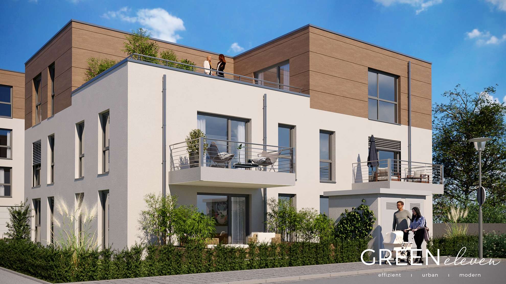 GREENeleven: Haus A, Penthouse mit 3 Zimmern im 2. OG mit ca. 139 m² Wohnfläche und Dachterrasse!
